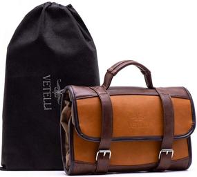 img 1 attached to 🧳 Vetelli Men's Hanging Leather Toiletry Bag - Ideal Travel Companion and Impressive Gift