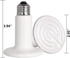 img 2 attached to 🔥 2 Pack BOEESPAT Ceramic Heat Emitter Bulb - 60W/100W/150W, Reptile Heat Lamp for Brooder Coop Pet, Non-Light, No Harm, Ideal for Pets, Amphibians, Hamsters, Snakes, Birds, Poultry, Chicken Coop Habitats (White)