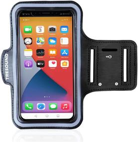 img 2 attached to Tresound Cell Phone Armband: Securely Holds iPhone 12 Pro Max/11 Pro Max/Xs Max/8+/7+/6+, Samsung Galaxy S20+/S10+/S9+/S8+, Notes 21/20/10/9/8. Adjustable Elastic Band & Key Holder Included!