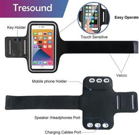 img 1 attached to Tresound Cell Phone Armband: Securely Holds iPhone 12 Pro Max/11 Pro Max/Xs Max/8+/7+/6+, Samsung Galaxy S20+/S10+/S9+/S8+, Notes 21/20/10/9/8. Adjustable Elastic Band & Key Holder Included!