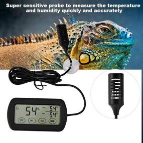 img 1 attached to 🥚 Digital LCD Egg Incubator Thermometer Hygrometer with Remote Probes - Automatic Alarm, Min Temperature and Humidity Monitor for Reptile, Amphibian Tanks
