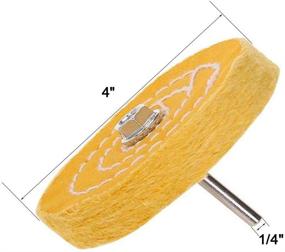 img 3 attached to 🔧 SCOTTCHEN 4 Inch Buffing Polishing Wheel: Perfect for Bench Grinder or Drill, with Adapter - White (50 Ply) & Yellow (42 Ply), 1/2" Arbor Hole