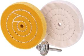 img 4 attached to 🔧 SCOTTCHEN 4 Inch Buffing Polishing Wheel: Perfect for Bench Grinder or Drill, with Adapter - White (50 Ply) & Yellow (42 Ply), 1/2" Arbor Hole