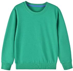 img 2 attached to 👕 IESSRA Boys Girls Crewneck Sweatshirts - Comfy Solid Cotton Long Sleeve Pullover for Toddlers