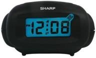 sharp lcd digital alarm clock: sleek, stylish & reliable, in black logo