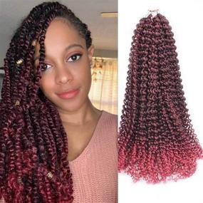 img 4 attached to Усилите свой образ на Хэллоуин с 18-дюймовыми кудрявыми косами Passion Twist для водной волны по методу крючком - идеально подходит для черных женщин! (7 упаковок, 22 пряди/упаковка TBURG)