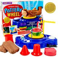 🏺 motorized power pottery wheel kit by horizon group usa - explore pottery-making at home with terra cotta clay, enhanced pottery wheel with foot pedal, and bonus sculpting tools логотип