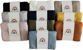 img 2 attached to 🌈 Stretchy Swaddle Blankets: Newborn Swaddle and Hat Set in Rust - Cozy, Comfortable, Skin-Friendly Fabric with Lovely Colors and Universal Size