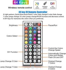 img 1 attached to Vibrant 50ft LED Strip Lights with 44 Key Remote for Bedroom Decor – Multi-Color RGB SMD5050, 12V Color-Changing Tape Light for TV, DIY Projects (25ft x 2 + Indoor Only)