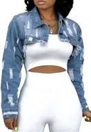 cropped denim jackets sleeve destroyed logo