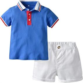img 4 attached to Amropi Toddler Striped Outfits Clothes Boys' Clothing for Clothing Sets