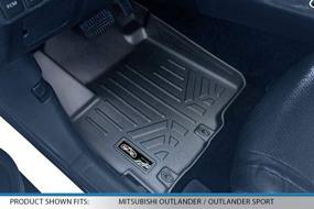 img 3 attached to 🏆 Ultimate Flooring Protection: SMARTLINER Custom Fit Floor Mats for 2011-2021 Mitsubishi Outlander/Outlander Sport - 1st Row Liner Set in Sleek Black