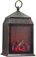 🔥 yakii 12" h fireplace lantern: super bright leds, timer & battery operated logo