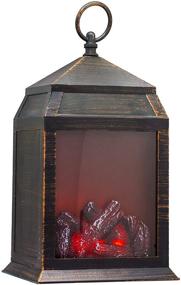 img 4 attached to 🔥 YAKii 12" H Fireplace Lantern: Super Bright LEDs, Timer & Battery Operated