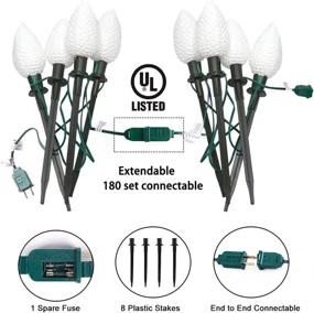 img 2 attached to Goothy C9 Christmas LED Pinecone Pathway Stakes Lights, 2 Pack 7Ft Connectable String 🌲 Lights + 8 Pinecone Driveway Markers Lights, Xmas Decor Pathway Lights for Outdoor Garden Patio Walkway