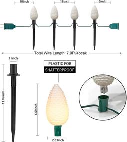 img 3 attached to Goothy C9 Christmas LED Pinecone Pathway Stakes Lights, 2 Pack 7Ft Connectable String 🌲 Lights + 8 Pinecone Driveway Markers Lights, Xmas Decor Pathway Lights for Outdoor Garden Patio Walkway