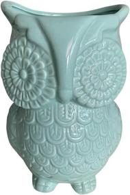 img 4 attached to 🦉 Versatile Turquoise Blue Ceramic Owl: Ideal for Storing Utensils, Organizing Kitchen, Adding Charm, and More!