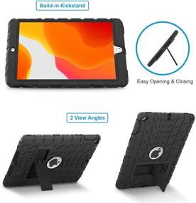 img 1 attached to High-Impact Shock Absorbent Silicone + Hard PC Bumper Protective Case for iPad 📱 6th Generation, iPad 9.7 Case 2018 (9.7'' Air 1st/5th/6th 2017/2018) - Black / Black