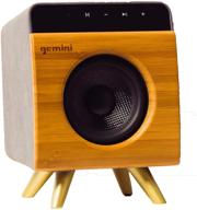 🔊 gemini brs-130 portable bluetooth speaker 12w stereo sound with built-in mic and battery, usb/sd playback, 3.5mm auxiliary input, wireless speaker for outdoor travel and home - bamboo finish, enhanced seo logo