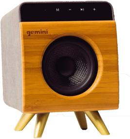 img 4 attached to 🔊 Gemini BRS-130 Portable Bluetooth Speaker 12W Stereo Sound with Built-in Mic and Battery, USB/SD Playback, 3.5MM Auxiliary Input, Wireless Speaker for Outdoor Travel and Home - Bamboo Finish, Enhanced SEO