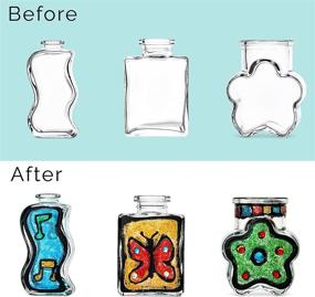 img 1 attached to 🎨 Stained Glass Bottles Painting DIY Kit for All Ages - Arts and Crafts Set to Paint Glass Décor, Personalize Vases, and Complete Craft Project for Adults, Kids, Boys, and Girls