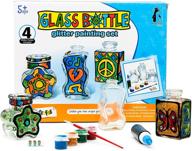 🎨 stained glass bottles painting diy kit for all ages - arts and crafts set to paint glass décor, personalize vases, and complete craft project for adults, kids, boys, and girls logo