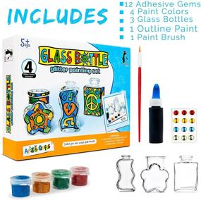 img 3 attached to 🎨 Stained Glass Bottles Painting DIY Kit for All Ages - Arts and Crafts Set to Paint Glass Décor, Personalize Vases, and Complete Craft Project for Adults, Kids, Boys, and Girls