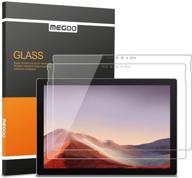 🔍 [2-pack] megoo tempered glass screen protector for microsoft surface pro 7 plus/surface pro 7 - ultra clear, high responsive, 12.3 inch (2019 release) logo