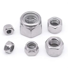 img 1 attached to 🔒 25-Pack 3/8-16 Nylon Insert Hex Lock Nuts Stainless - Durable 304 Stainless Steel Locknuts with Bright Finish