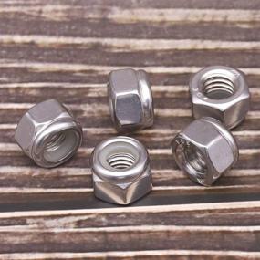 img 3 attached to 🔒 25-Pack 3/8-16 Nylon Insert Hex Lock Nuts Stainless - Durable 304 Stainless Steel Locknuts with Bright Finish