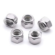 🔒 25-pack 3/8-16 nylon insert hex lock nuts stainless - durable 304 stainless steel locknuts with bright finish logo