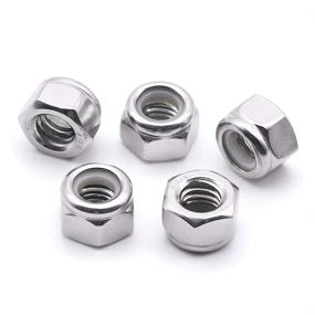 img 4 attached to 🔒 25-Pack 3/8-16 Nylon Insert Hex Lock Nuts Stainless - Durable 304 Stainless Steel Locknuts with Bright Finish