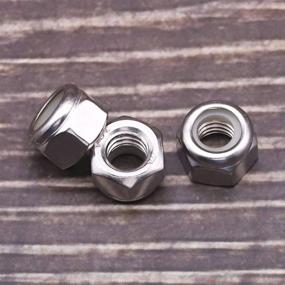 img 2 attached to 🔒 25-Pack 3/8-16 Nylon Insert Hex Lock Nuts Stainless - Durable 304 Stainless Steel Locknuts with Bright Finish