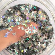 🦋 laser silver butterfly confetti glitter laser sequins - perfect for diy crafts, nail art, and party decorations - 3mm, 10g logo