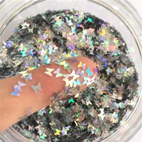 img 1 attached to 🦋 Laser Silver Butterfly Confetti Glitter Laser Sequins - Perfect for DIY Crafts, Nail Art, and Party Decorations - 3mm, 10g