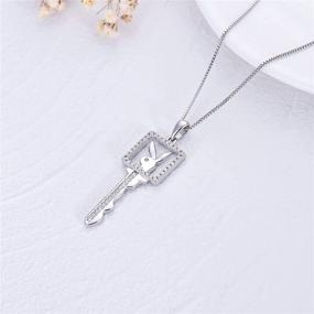 img 1 attached to 🐰 925 Sterling Silver Playboy Necklace with Bunny Key Pendant, 5A Cubic Zirconia, 18+2 Box Chain