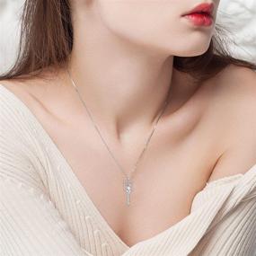 img 3 attached to 🐰 925 Sterling Silver Playboy Necklace with Bunny Key Pendant, 5A Cubic Zirconia, 18+2 Box Chain