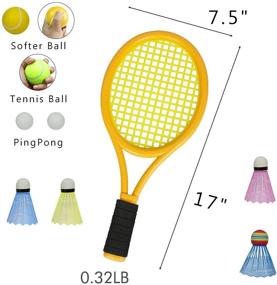 img 2 attached to 🎾 STSTECH Kids Tennis Rackets: Complete 12 in 1 Gift Set for Children with Carrying Bag, Soft Training Balls, and Badminton Birdies - Perfect for Outdoor and Indoor Sports