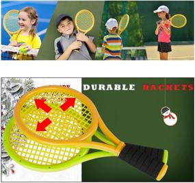 img 3 attached to 🎾 STSTECH Kids Tennis Rackets: Complete 12 in 1 Gift Set for Children with Carrying Bag, Soft Training Balls, and Badminton Birdies - Perfect for Outdoor and Indoor Sports