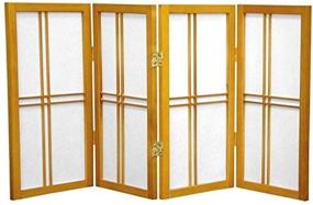 img 1 attached to 🏮 Enhance Your Space with Oriental Furniture 2 ft. Tall Desktop Double Cross Shoji Screen - Honey - 4 Panels