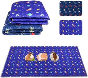 img 4 attached to 🐹 Uteuvili 2 PCS Guinea Pig Cage Liners: Super Absorbent & Waterproof Pee Pads for Small Animals - Washable Bedding with Reusable Anti Slip Design (24"x 47")