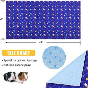 img 3 attached to 🐹 Uteuvili 2 PCS Guinea Pig Cage Liners: Super Absorbent & Waterproof Pee Pads for Small Animals - Washable Bedding with Reusable Anti Slip Design (24"x 47")