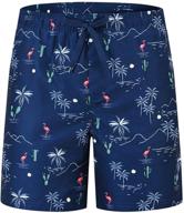 🩳 stylish akula boys' swim trunks: printed beach board shorts with convenient pockets logo