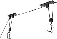 🚲 bike hoist bicycle lift for garage ceiling storage, high-capacity mountain bicycle hanging rack with 3 pulley and 45 ft adjustable rope - supports up to 100 lbs logo