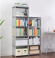 gray diy storage cubes cabinet with 4 tire shelving for living room bedroom office - ideal closet organizers logo