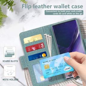 img 1 attached to 📱 FYY Wallet Case for Samsung Galaxy Note 20 Ultra 6.9", Kickstand Feature, Luxury PU Leather, Card Slots, Note Pockets - Canvas Green: Stylish and Functional Protection