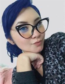 img 2 attached to 👓 FEISEDY B2618 Retro Cateye Blue Light Blocking Glasses with TR90 Metal Frame, UV Glare Filter, and Anti-Eyestrain Technology