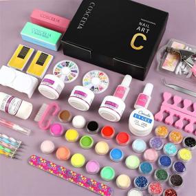 img 1 attached to 💅 Comprehensive 36 Colors Acrylic Nail Kit: Extension, Glitter, DIY Set with Everything You Need for Nail Art Decoration - Acrylic Powder, Liquid Monomer, Tips, and More!