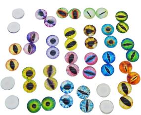 img 2 attached to 🐉 50PCS 6MM Round Glass Dragon Cat Eye Craft Cabochon Cameos: Perfect for Jewelry Bezels and Doll Eye Crafts!