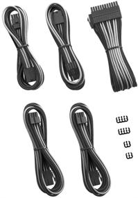 img 1 attached to CableMod 8+8 Series Pro ModFlex Sleeved Cable Extension Kit (Black + Silver)